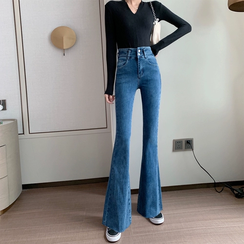 Мегафон, джинсы, осенние штаны, штаны-клёш, высокая талия, коллекция 2021