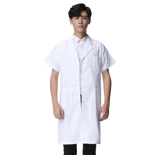 Униформа врача подходит для мужчин и женщин, летний белый халат для работы, короткий рукав