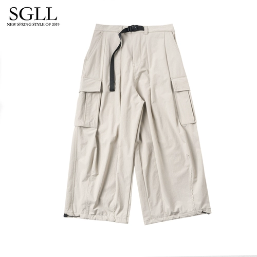 Штаны, осенний трендовый фонарь, повседневные брюки, свободный прямой крой, в корейском стиле