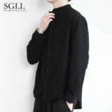 Рубашка, летняя куртка для отдыха, свободный крой, китайский стиль, из хлопка и льна