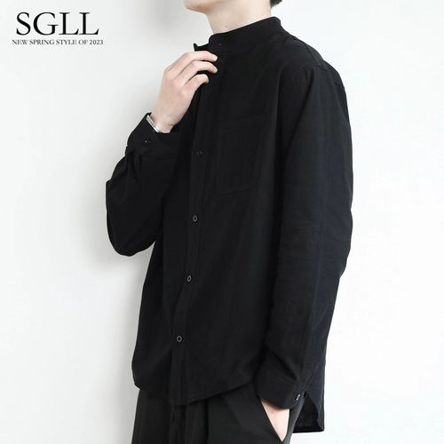 Рубашка, летняя куртка для отдыха, свободный крой, китайский стиль, из хлопка и льна