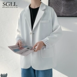 Трендовый брендовый пиджак классического кроя для отдыха, куртка, униформа, комплект, в корейском стиле, оверсайз