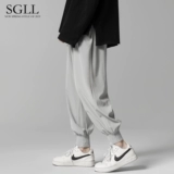 Мужские шелковые трендовые универсальные летние тонкие спортивные штаны, в корейском стиле