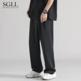 Костюм, демисезонные штаны, трендовые универсальные повседневные брюки, коллекция 2021, свободный прямой крой