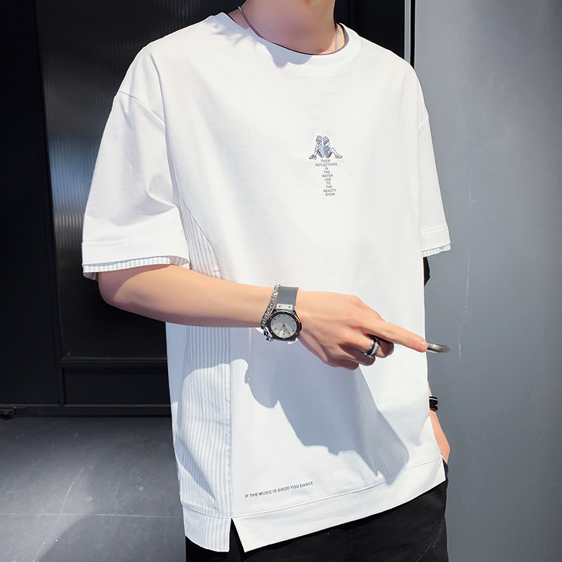 Hamshi One Tree Joint Tide Sign Men Short Sleeve Ice Sensation T-shirt loose clothing 100 lap half sleeve T-shirt for undershirt summer