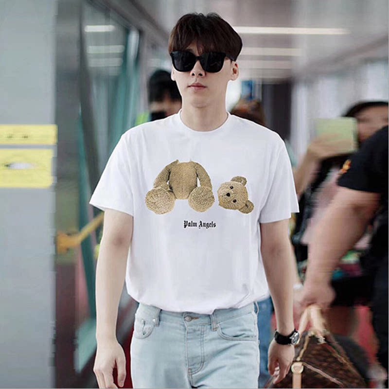 Bin Shi One Tree Tide Card Li Yi Peak Co-style Ice Sensation Pure Cotton Short Sleeve T-shirt Male Couple with Xia Sleeve Bears Loose
