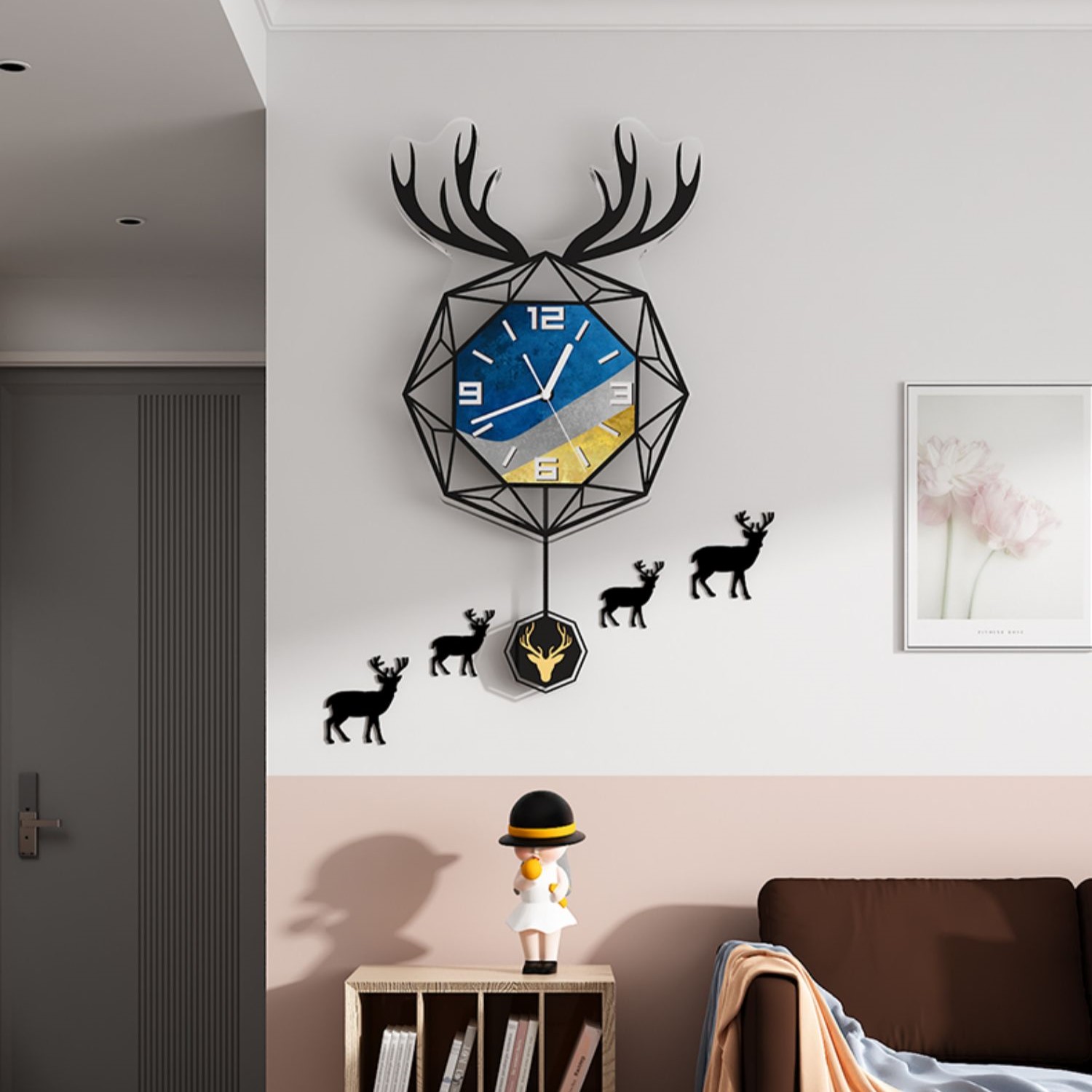 Art creative watches and clocks Living room Home Fashion Personality Wall Modern Minima Atmospheric Bedroom Mute clock