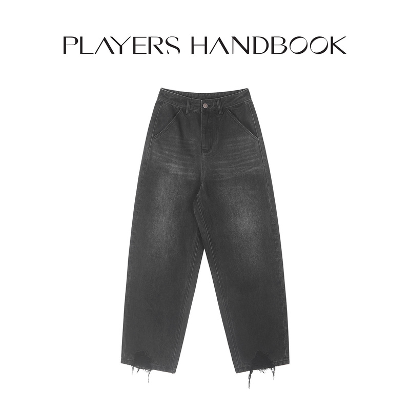 He He's Autumn Fashion Heavy-Duty Washed Vintage Distressed Design Denim Pants Ph5535