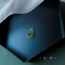 High-quality only a lake green tourmaline Buddha pendant 18K gold inlaid diamond necklace female clavicle chain