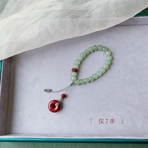 Small crowdsourced ancient wind design and Tian Yuqing jade hand string handlebar part car gear pendant Zhu sand emperors purple sandstone hand rope