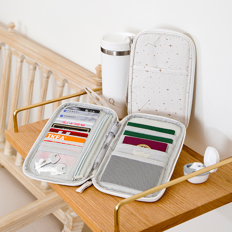 Certificate storage bag portable portable passport ticket card bag file household registration bag household home travel box