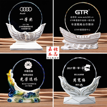 Ceramic Trophies Custom Retirement Souvenirs Prizes Company Corporate Business Gift Crystal Medals Production Set