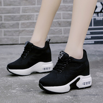 Inner height-increasing womens shoes summer 2021 new Korean edition thick-soled casual shoes versatile hollow breathable mesh sneakers for women