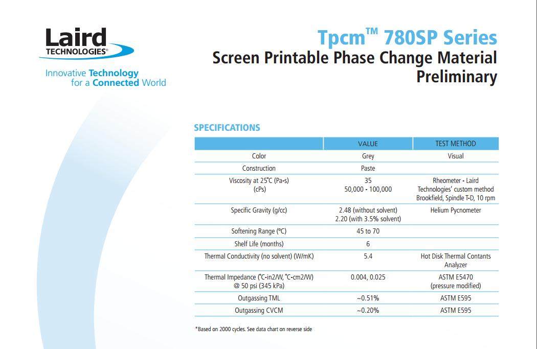 美国Laird莱尔德Tpcm780SP cpu相变导热硅脂散热膏阿里巴巴