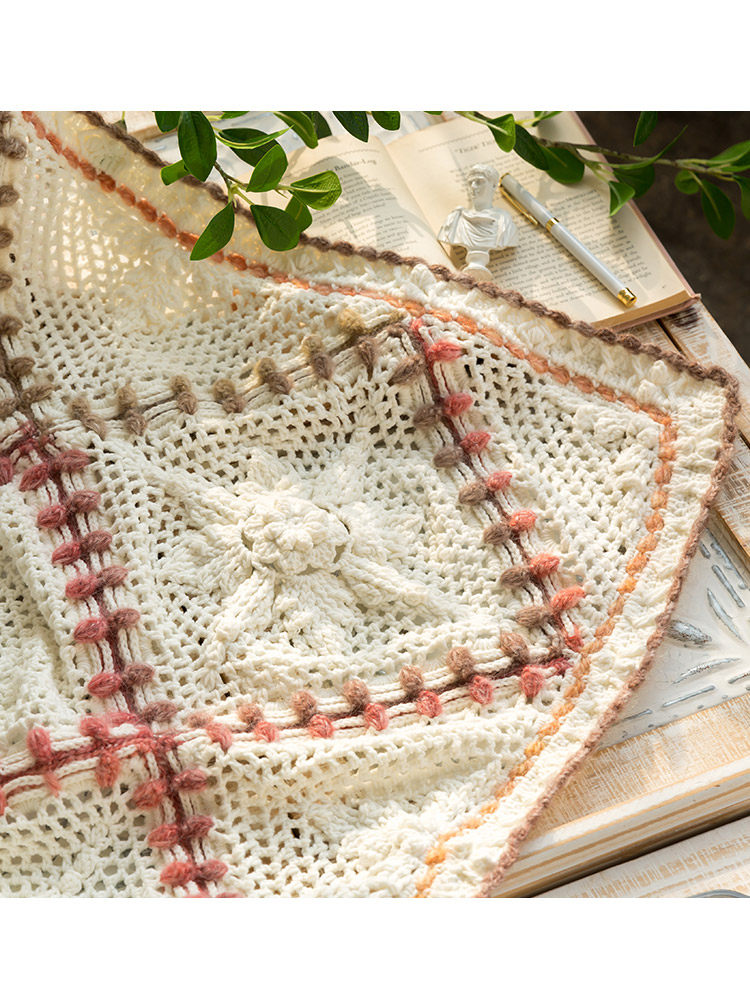 Sister Su Su's leaf pattern embossed blanket relieves boredom, handmade diy crochet blanket knitting yarn ball production material package
