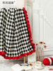 Sister Su Su’s houndstooth blanket to pass the time, handmade diy crochet thick wool blanket material package