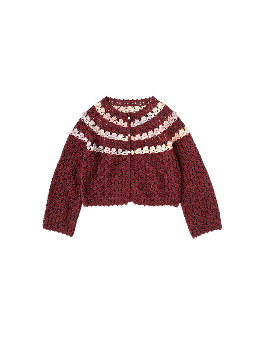 Sister Su Su’s flower fence lace cardigan handmade DIY knitting crochet clothes yarn ball homemade material package