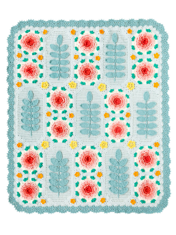 Sister Susu's Morris rose tapestry diy hand-knitted crochet blanket wool ball material package pre-made