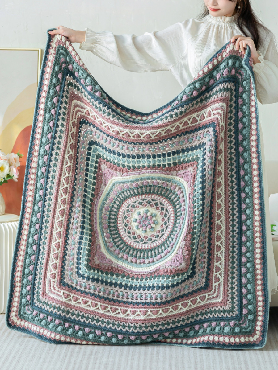 Sister Susu's cream cookie blanket handmade diy crochet blanket wool yarn ball homemade material package