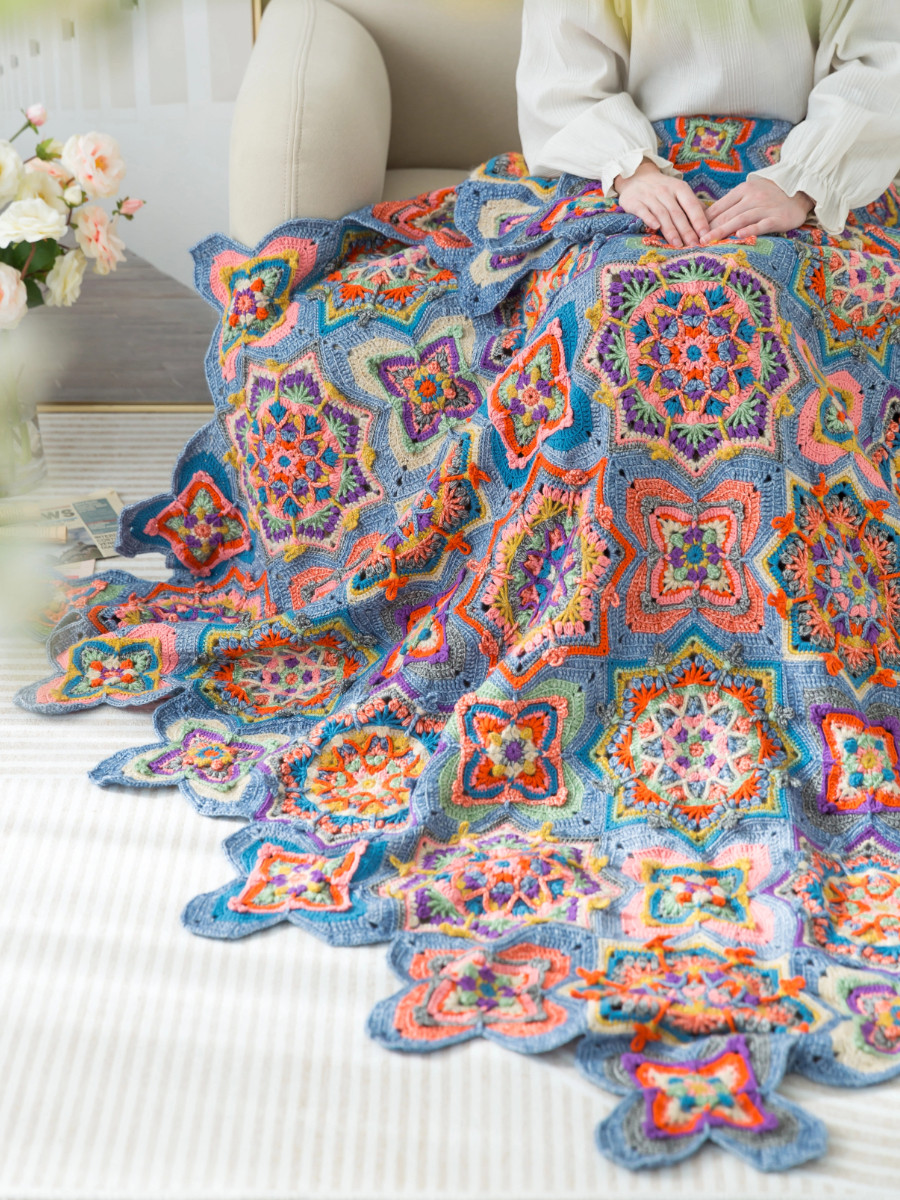 Sister Susu's Essaouira patchwork blanket handmade diy crochet cotton thread knitting wool ball material package