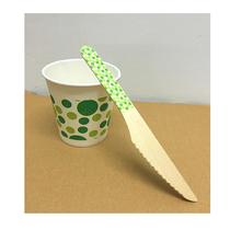 Disposable wooden knife wooden fork wooden spoon environmentally friendly birch tableware can be printed with color hot imprint logo designated pattern