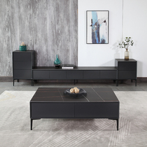 Italian Minimalist Import Rock Plate TV Cabinet Tea Table Composition Minima Modern Marble Light Lavish Living-room Ground Cabinet 2 4m