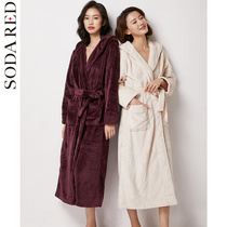 Coral velvet maternity nightgown womens autumn and winter thickened flannel pajamas spring and autumn long sexy bathrobes