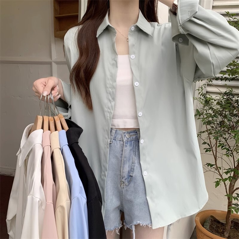 Fashionable and Stylish High-End Design Loose Polo Collar Shirt for Women, Casual Loose Long-Sleeved Shirt Jacket Fashionable and Stylish High-End Design Loose Polo Collar Shirt for Women, Casual Loose Long-Sleeved Shirt Jacket