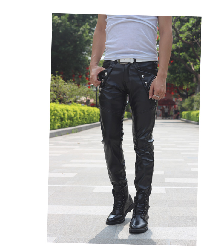Mùa đông mới 2017 phiên bản Hàn Quốc của quần skinny nam chống gió ấm áp tất cả quần da chân cộng với quần nhung nam dày quần đùi