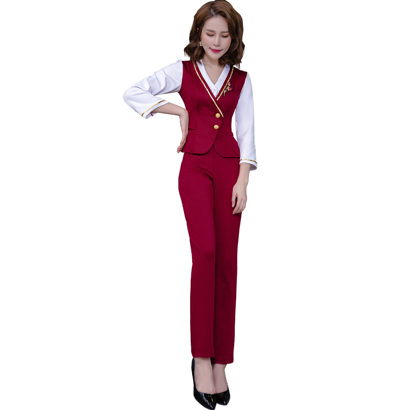 Foot Bath Kỹ thuật bảo hộ lao Flight Attendant Uniform Health Club beautician Workwear Đêm chúa Bọc Hip ăn mặc