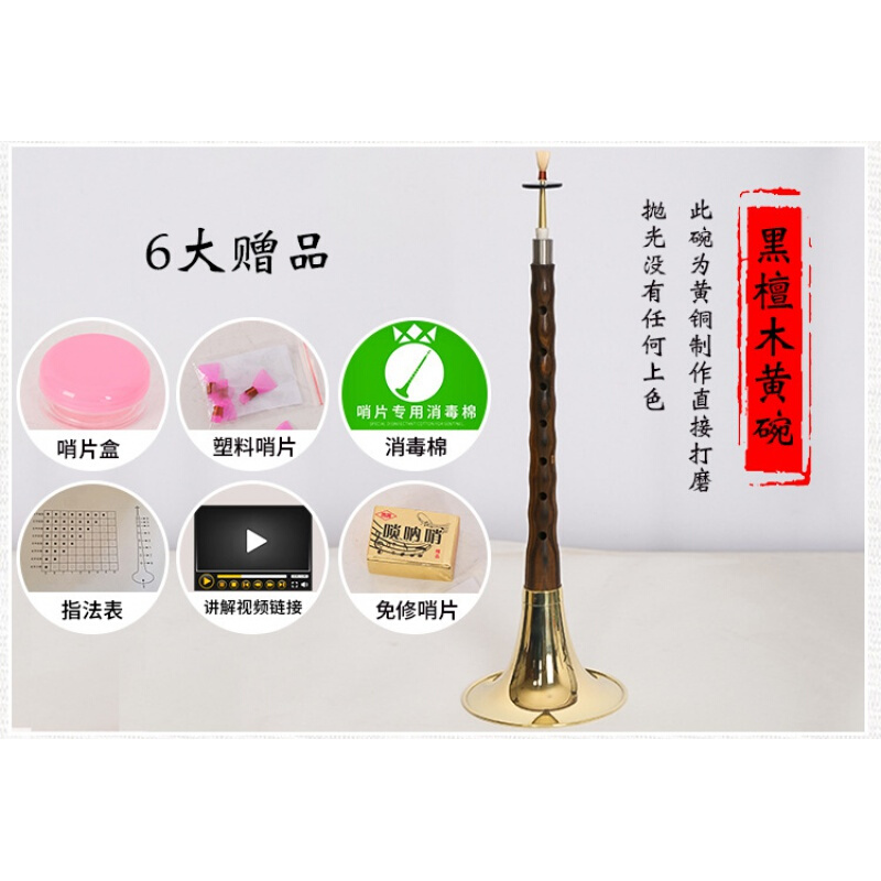 Professional Flagship Store New Beginners Red Wood Black Sandalwood Uwood Suona a full set of D Tune Instruments Suona