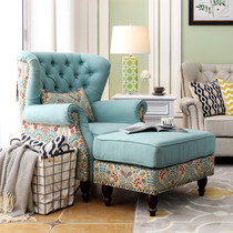  Yaran home living American single sofa Tiger chair Fabric small sofa Simple living room bedroom leisure chair Ranma