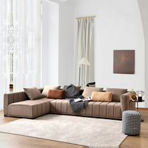 Elegant Residence Modern Minimalist Upscale Suede Corner Sofa Café floor L Art Living room Composition