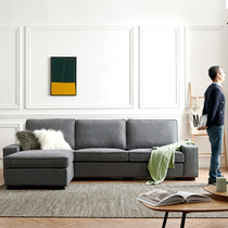  Yaran home living small apartment combination Chaise longue fabric sofa Modern simple small apartment living room sofa can be disassembled and washed
