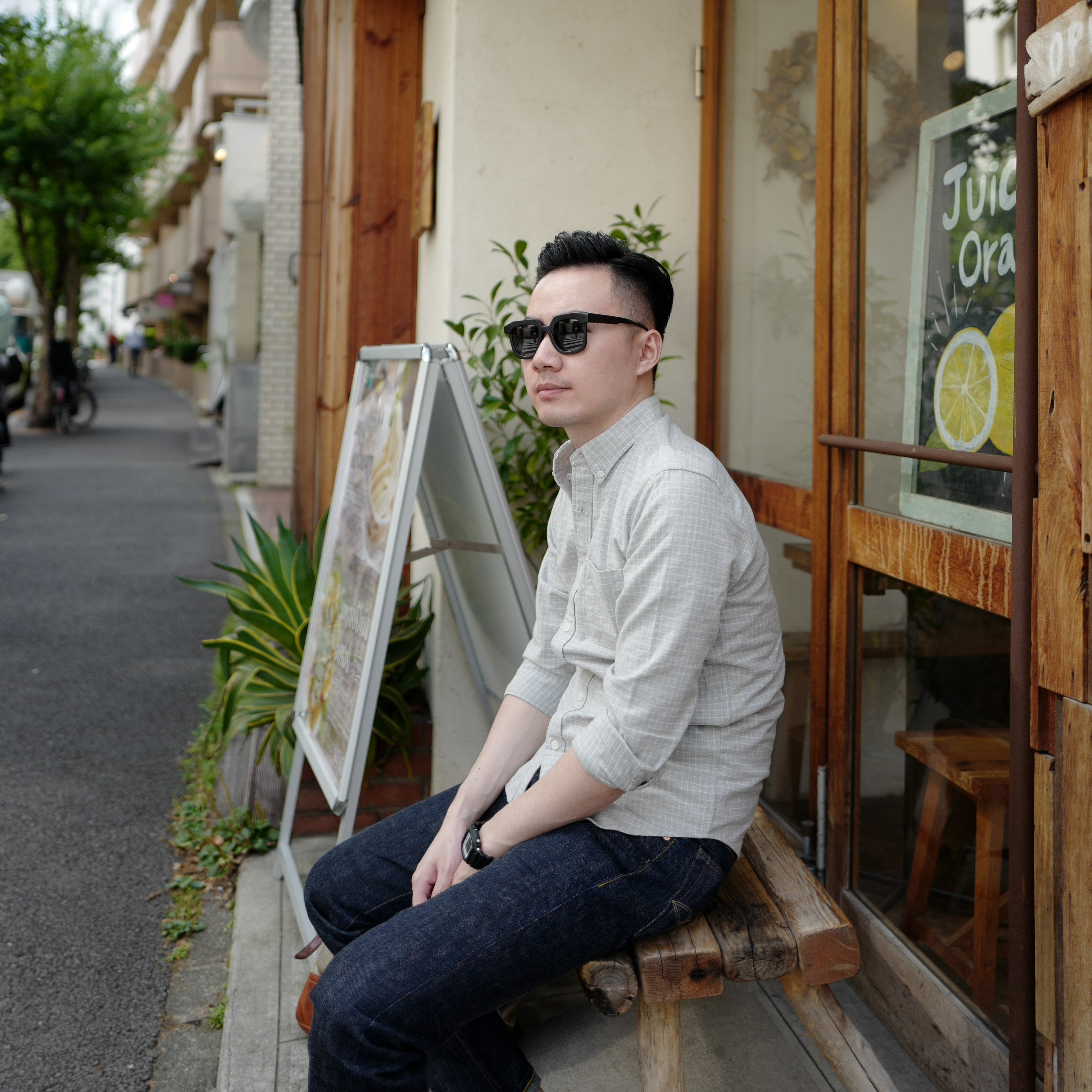 BF wind autumn and winter new Harajuku trend gray plaid long-sleeved shirt men's cotton casual slim-fit brushed shirt