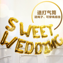 Wedding wedding supplies aluminum film English letter balloon wedding room decoration romantic wedding party layout aluminum foil balloon