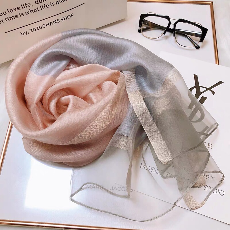 2026 New Silk Scarf for Women, Spring and Autumn Thin Gauze Scarf, Summer Mother's Mulberry Silk Fashion Gift Box Scarf