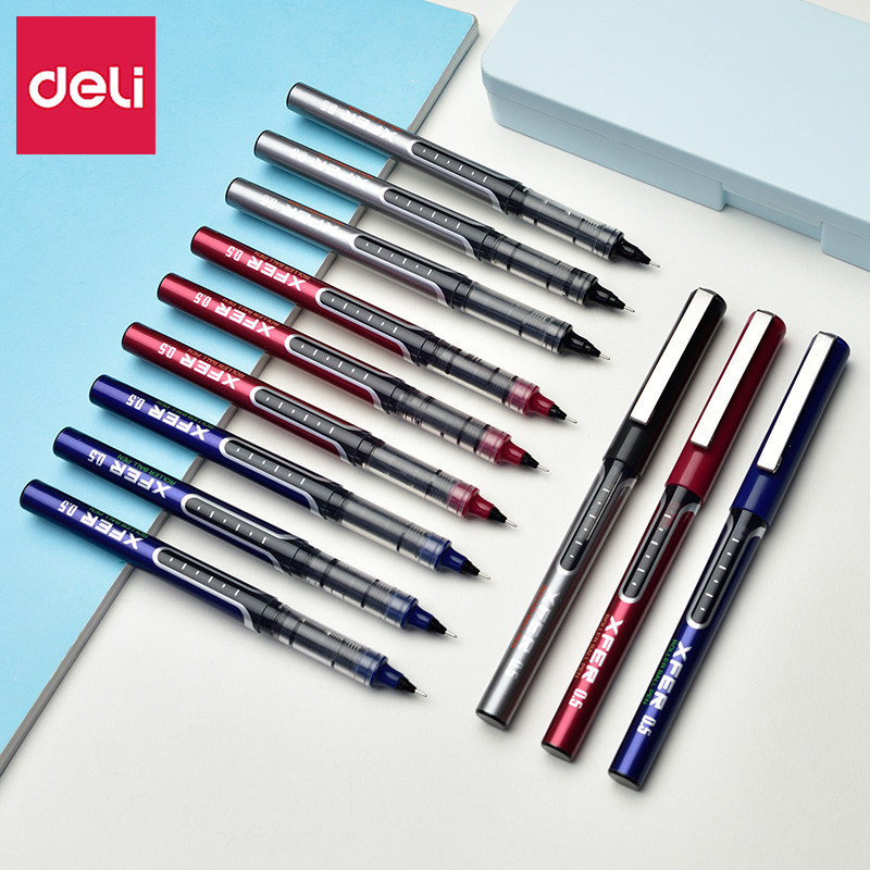 Henghui shop) powerful straight liquid water-based ballpoint pen 0 5mm gel pen large-capacity gel pen signature pen