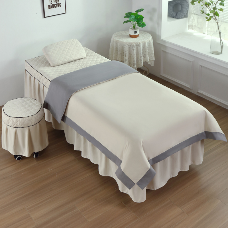 High-end beauty bed cover four-piece beauty salon body massage fumigation bed cover sheet cover