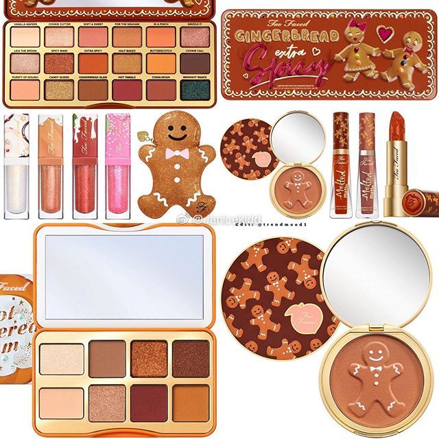 toto faced Christmas with red cover box gingerbread man girlfriend 18 color eye shadow lip glazed body high light