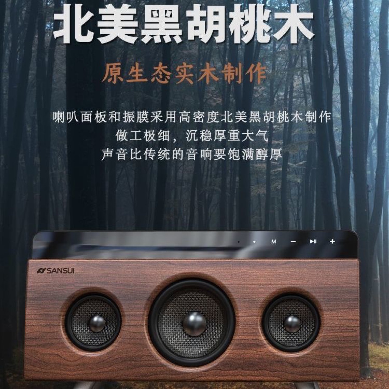 Sansui landscape S58 wireless bluetooth speaker stereo surround high fidelity high volume touch screen bass