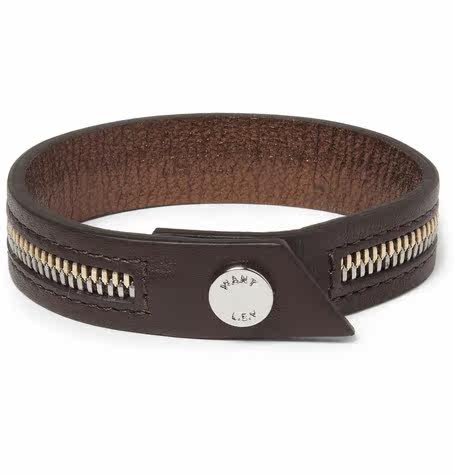 Want Les Essentiels De La Vie Leather Zipper Decorative Bracelet