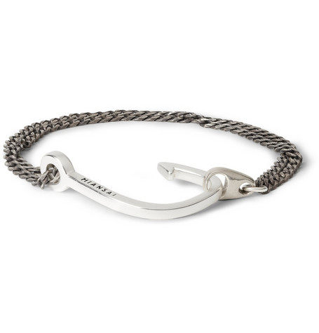 Miansai Gold ROSE GOLD Hook on Silver Chain silver chain fish hook bracelet 4 colors
