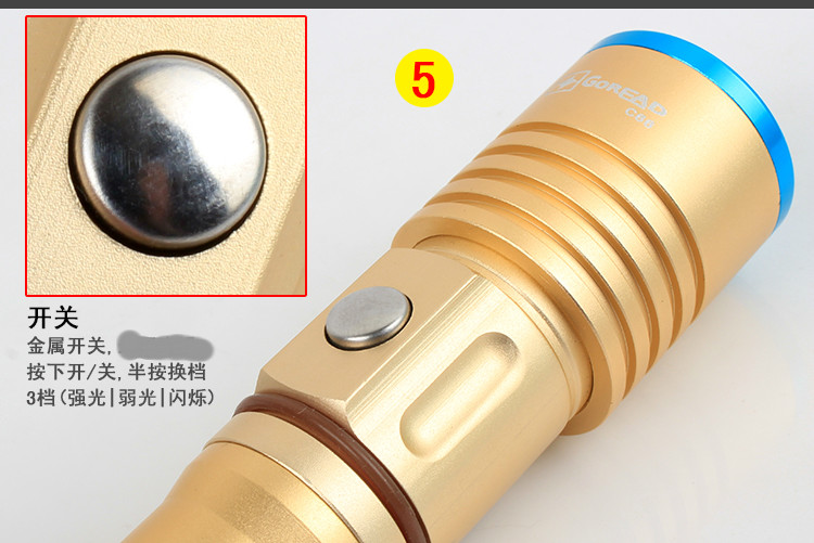 C68 đèn pin chói R2 đèn pin sạc LED đèn pin chiếu sáng ngoài trời đèn pin kiêm sạc dự phòng