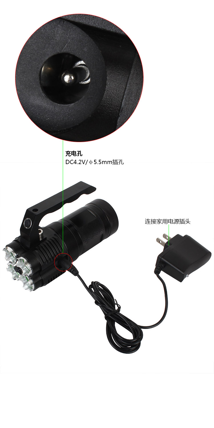 Y10 bốn đầu đèn xách tay 40W chói sạc tuần tra đèn bàn đêm ngoài trời đèn pin chiếu sáng đèn rọi den pin doi dau