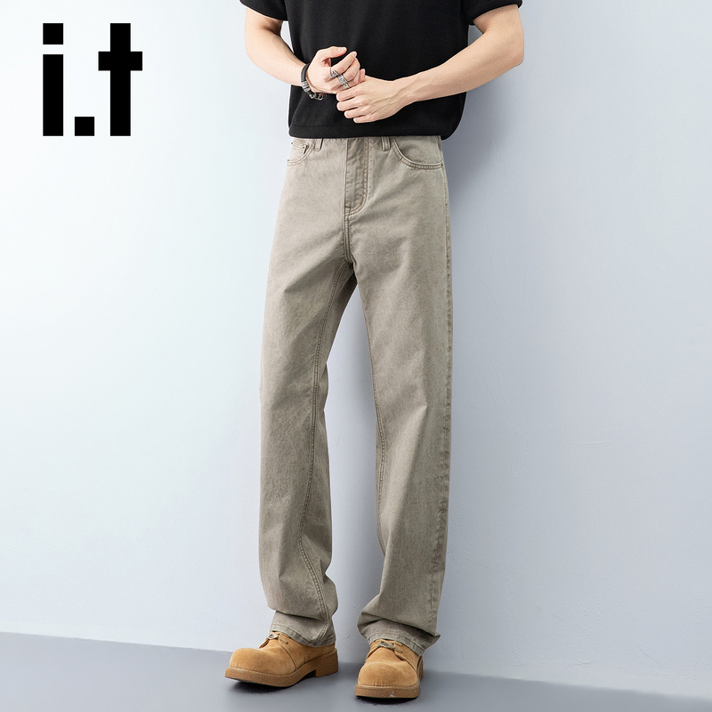 Chocoolate Straight-Leg Jeans for Men, Loose Fit, Versatile, Distressed Wash, Men's Long Pants, 2026 New Model Chocoolate Straight-Leg Jeans for Men, Loose Fit, Versatile, Distressed Wash, Men's Long Pants, 2026 New Model