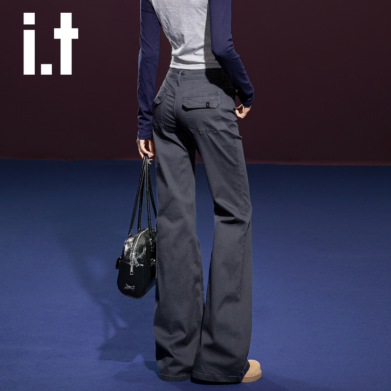 It:Chocoolate American-Style Work Pants for Women 2026 New Spring and Autumn Slim Fit Flared Pants Gray It:Chocoolate American-Style Work Pants for Women 2026 New Spring and Autumn Slim Fit Flared Pants Gray