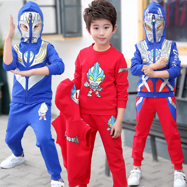 Ultraman Clothes Children's Spring Clothes Boys' Sweater Suits Spider-Man Spring and Autumn Sports Children's Clothing