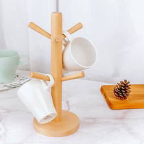 Wood Hanging Cup Rack Home Water Glass Drain Shelving Shelving Cup Shelf Minimalist Cup Shelf Hanging Cup Holder