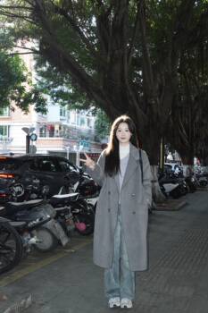 High-quality double-sided wool coat hong kong style casual style